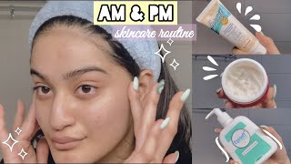 morning amp nighttime skincare routine  facewash serum moistrizer etc [upl. by Magen]