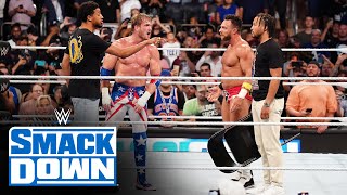 Jalen Brunson and Tyrese Haliburton square off at SmackDown SmackDown highlights June 28 2024 [upl. by Antonius]