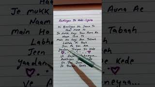 Ankhiyan De Nede Lyrics 🩵 shorts youtubeshorts [upl. by Philomena531]