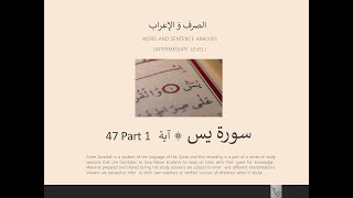 Irab of Surat Yasin زريدة إدريس Ayat 47 Part 1 [upl. by Candida]