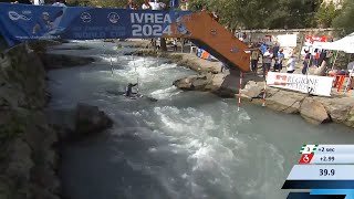 Noah Hegge  Kayak SemiFinal  2024 ICF Canoe Slalom World Cup Ivrea Italy [upl. by Assina]