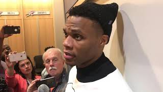 Russell Westbrook Postgame Interview vs Pacers 32719 [upl. by Lad]