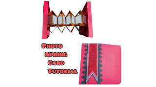 Photo Spring Card Tutorial  How to make photo box birthday photo box [upl. by Ayekel]