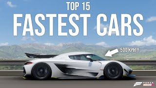 Forza Horizon 5  TOP 15 FASTEST CARS With NEW Tunes [upl. by Brandenburg]