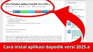 Cara instal aplikasi dapodik versi 2025 a [upl. by Annaig]