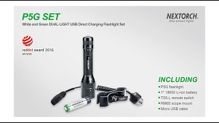 Nextorch P5G P5R Led Jagdlampe rot und grün [upl. by Nyliuqcaj]