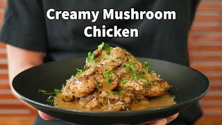 One Pot Creamy Mushroom Chicken  Creamy Garlic Mushroom Sauce [upl. by Midan]