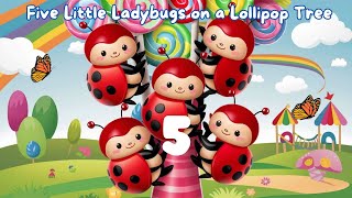 5 Little Ladybugs on a Lollipop Tree  Fun amp Educational Kids Song  Nature  Toddler Learning Music [upl. by Iraam]