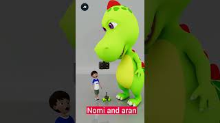 nomi and dinosaur 🦕 hammer 🔨 hitting  nomi shortvideo [upl. by Olbap178]