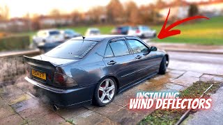 Installing WIND DEFLECTORS On The Lexus IS200 EP9 [upl. by Akirehs]