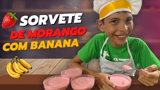 Sorvete de morango com banana NATURAL [upl. by Anatnas]