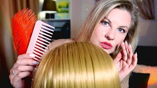 Gentle Hair Play ASMR Unintelligible Whispers [upl. by Niwred929]