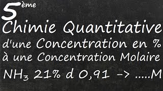 Ammoniac des pourcents aux moles par litre [upl. by Ettenan]
