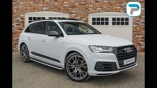 201919 AUDI Q7 TDI S LINE QUATTRO VORSPRUNG IN GLACIER WHITE METALLIC AND BLACK HONEYCOMB LEATHER [upl. by Heim527]