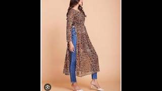 All Time Trending Tiger Print Kurti Design Ideas for girls🥰 2024 Cheetah Print Kurti design🥰🥰 [upl. by Debra]