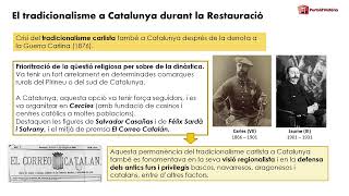 LA RESTAURACIÓ BORBÒNICA Capítol V  Catalunya sota el règim de la Restauració [upl. by Jagir]