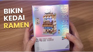 Unboxing dan Build Loz Street Mini Ramen Shop  Unofficial Lego [upl. by Anayek]