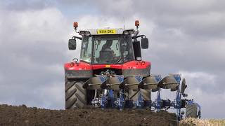 Massey 7618 Ploughing with a Overum Vari Flex Plus Plough [upl. by Ravi]