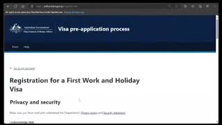 How To Submit PreRegistration For Australia First Work and Holiday Visa Subclass 462 Step By Step [upl. by Anirda]