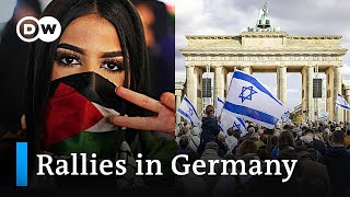 ProIsrael and proPalestinian rallies in Germany Legal action against proPalestine bans DW News [upl. by Favrot]