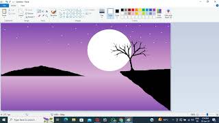 How to Draw in Ms paint  drawing in paint in computer  paint in computer  Green scenery drawing [upl. by Anselmo]