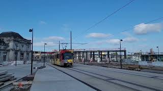 Métro léger de Charleroi M1 Gare de CharleroiCentral Esplanade de la Gare Tram nr 7410 [upl. by Eslehc]