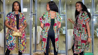 How to make a Trendy Beaded Backless Kimono Jacket with Drawstring Design [upl. by Erodroeht]