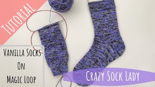 How to Knit Socks on Magic Loop  A Tutorial by Crazy Sock Lady [upl. by Kris]