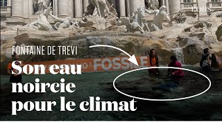 La fontaine de Trevi en Italie noircie par des activistes pour le climat [upl. by Aticnemrac]