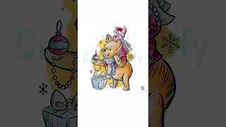 Merry Xmas Pooh Friends PNG Retro Christmas File Design [upl. by Ivo]