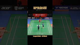 Longest Rally 61 Shots Men’s Doubles HeRen vs AhsanSetiawan BWFWorldTour AustralianOpen2024 [upl. by Ruel414]