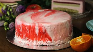 Coconut Raspberry Mousse Cake [upl. by Ihtraa]