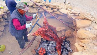 CABRITO ASADO EN LA HOGUERA  Chivo al palo  Tío Adrián [upl. by Adnarram]