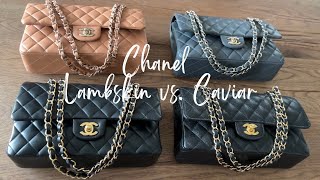 CHANEL LAMBSKIN VS CAVIAR Indepth review amp comparison [upl. by Nagaer]