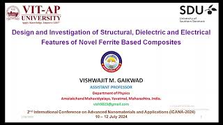 Best Oral Presentation ICANA 2024 by Dr V M Gaikwad  Experimental Condensed Matter Physics [upl. by Blodgett]