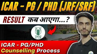 ICAR  PG  Phd JRF  SRF Result    ICAR  PG  Phd JRFSRF Counseling Complete process [upl. by Nikki]