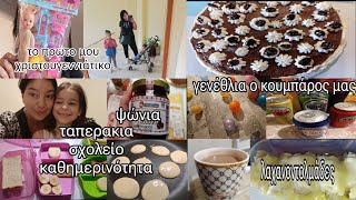 vlog γενέθλια ο κουμπάρος μας  ψώνια  ταπερακια σχολείο καθημερινότητα λαχανοντολμάδες κα [upl. by Corder]