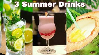 Summer Drink Recipes  3 Refreshing Summer Drinks  3 Easy Refreshing Summer Drinks Recipe [upl. by Rivy]