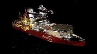 Acergy Vessel Angola Night View [upl. by Marlette131]