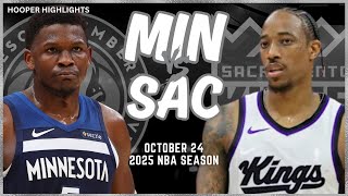 Minnesota Timberwolves vs Sacramento Kings Full Game Highlights  Oct 24  2025 NBA Season [upl. by Ramalahs]