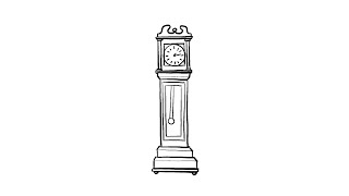 How to Draw a Simple Grandfather Clock  StepbyStep Lesson [upl. by Aleakcim]