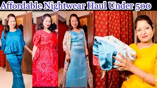 Affordable Nighty Haul Honeymoon Night Suits Night Suits Under 500 Bridal Night Wear Haul kaftan [upl. by Anaidirib172]