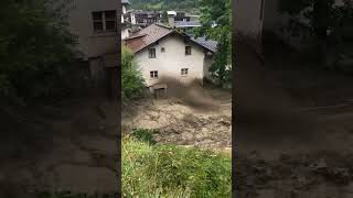 Flooding in St Anton am Arlberg Tyrol Austria  16082024 tirol Österreich unwetter [upl. by Hazlett779]