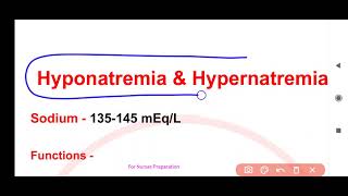 hyponatremia and hypernatremia [upl. by Richman]