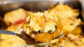 Roasted Peppers amp Zucchini Stuffed with Greek Pastitsio [upl. by Bessie]