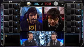 Dignitas vs TSM  2014 NA LCS Spring split Season 4 W1D2 G3  TSM vs Dignitas full game HD [upl. by Esile]