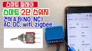 스마트 2단 스위치릴레이 소개  건식ABNO NC COM단자 AC DC wifi zigbee [upl. by Hugo]