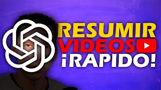 Resumir Videos YouTube Con ChatGPT  Transcribir video a texto [upl. by Jeremias]