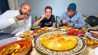 Moroccan Food Tour in Essaouira 🇲🇦 Oysters  Giant Bastilla in Morocco [upl. by Rosalinde]