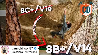 Controversial Downgrade on Dreamtime Boulder 8C OR 8B  Climbing Daily Ep1630 [upl. by Balch158]